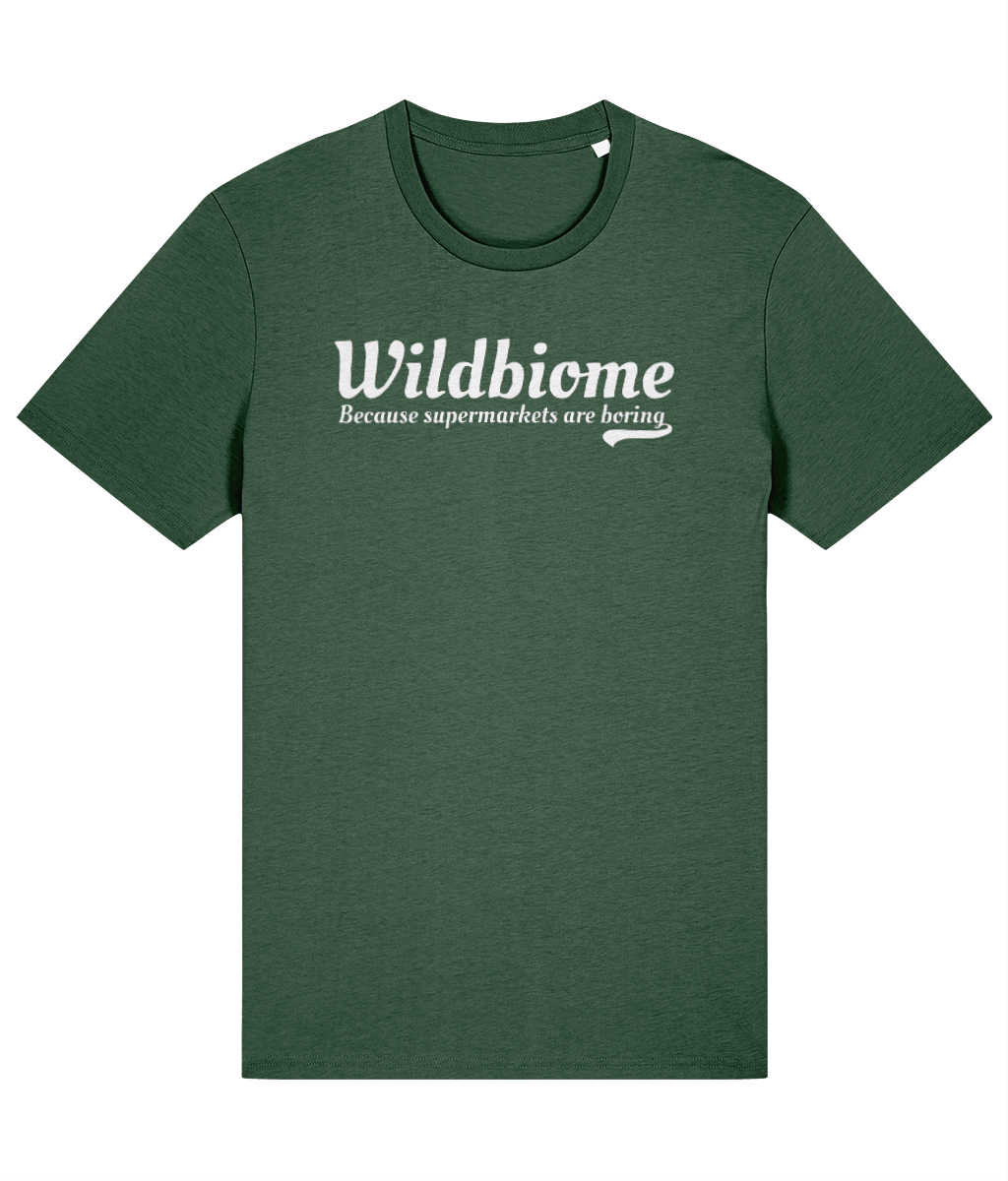 "Wildbiome Because Supermarkets Are Boring" Unisex Organic Cotton T-Shirt